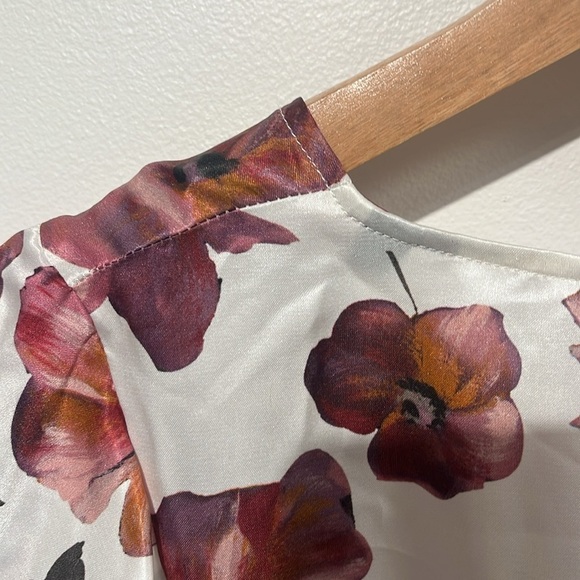 The Kooples Floral Wrap Dress - Multicolor Ecru, Size 6 - Picture 10 of 17